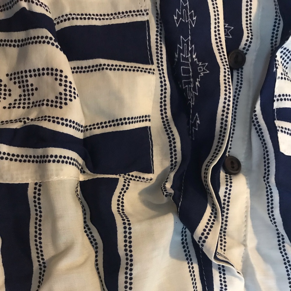 Navy White Pattern Romper - Picture 3 of 6